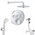 Душевая система встраиваемая с термостатом, с наливом Grohe Rainshower SmartControl 2912126458N