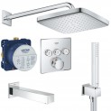 Душевая система встраиваемая с термостатом, с изливом Grohe Rainshower SmartControl 2912626687-2