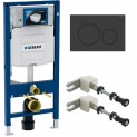 Инсталляция для унитаза подвесного Geberit Duofix Sigma 12 UP320 с кнопкой Sigma 20 черная матовая 111.300.00.5-115.882.16.1 (111300005-115882161) (не оставляет отпечатков пальцев)