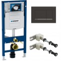Инсталляция для унитаза подвесного Geberit Duofix Sigma 12 UP320 с кнопкой Sigma 30 черная матовая 111.300.00.5-115.883.14.1 (111300005-115883141) (не оставляет отпечатков пальцев)