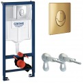 Инсталляция для унитаза подвесного Grohe Rapid Sl 38721GL1 золотая глянцевая кнопка