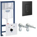 Инсталляция для унитаза подвесного Grohe Rapid Sl 38775BL1 черная матовая кнопка (не оставляет отпечатков пальцев)