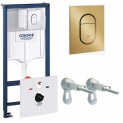 Инсталляция для унитаза подвесного Grohe Rapid Sl 38929GL0 золотая глянцевая кнопка