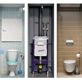 Инсталляция для унитаза подвесного Geberit Duofix Delta 21 Plattenbau 458.122.11.1 (458122111) белая кнопка