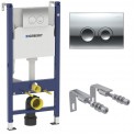 Инсталляция для унитаза подвесного Geberit Duofix Delta 21 458.124.21.1 (458124211) кнопка хром глянцевый