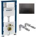 Инсталляция для унитаза подвесного Geberit Duofix Delta 51 458.128.16.1 (458128161) черная матовая кнопка (не оставляет отпечатков пальцев)