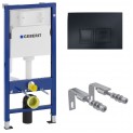 Инсталляция для унитаза подвесного Geberit Duofix Delta 50 458.135.16.1 (458135161) черная матовая кнопка (не оставляет отпечатков пальцев)