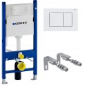 Инсталляция для унитаза подвесного Geberit Duofix Delta 30 458.163.11.1 (458163111) белая кнопка