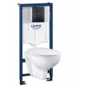 Инсталляция Grohe 38721BL1 в комплекте с унитазом безободковым Bau Ceramic 39351000 (39586BL1)