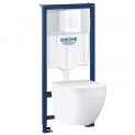 Инсталляция Grohe 38722001 в комплекте с унитазом безободковым Euro Ceramic 39328000 39554000 (38328003)
