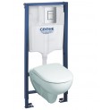 Инсталляция Grohe 38772P00 в комплекте с унитазом безободковым Geberit Renova Nr. 1 500.801.00.1 (хром матовый)