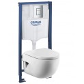 Инсталляция Grohe 38772001 в комплекте с унитазом укороченным Roca Meridian 346248000