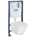 Инсталляция Grohe 38772001 в комплекте с унитазом безободковым Roca The Gap 34647L000