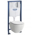 Инсталляция Grohe 38772001 в комплекте с унитазом безободковым Laufen Basal Rimless 8.66E1.0.000.000.1