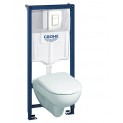 Инсталляция Grohe 38772SH1 в комплекте с унитазом безободковым Geberit Renova Nr. 1 500.801.00.1 (белая кнопка)