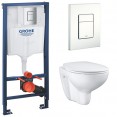 Инсталляция Grohe 38772SH1 в комплекте с унитазом безободковым Bau Ceramic 39351000 (белая кнопка)