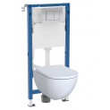 Инсталляция Geberit Delta 458.163.21.2 в комплекте с унитазом безободковым Geberit Acanto 500.600.01.2