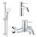 Комплект для ванной со смесителем Grohe BauClassic 124404 (32865000,23162000,27853000) NB0057