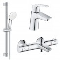 Комплект для ванной с термостатом Grohe Eurosmart Grohtherm 800 124422 (34567000,23968003,27924003)