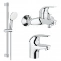 Комплект для ванной со смесителем Grohe Euroeco 124428 (32743000,32734000,27853000) NB0003