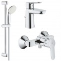 Комплект для душа со смесителем Grohe Bauedge 23333-23328 (23333000,23328000,27598001)