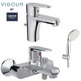 Комплект для ванной со смесителем Grohe Vigour Clivia 75144001 (75140826,75144026,26084002)