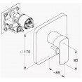 Смеситель для ванны встраиваемый без излива Kludi Pure and Solid 406500575